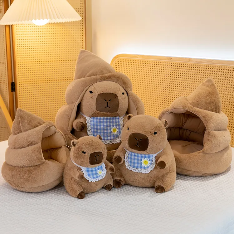 可爱粑粑窝卡皮巴拉玩偶创意喜爱毛绒玩具公仔抱枕送娃娃毛绒玩具