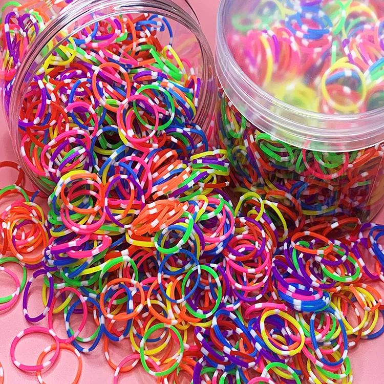 3-6岁幼儿皮筋儿童一次性七彩皮筋小女孩发圈橡皮筋不伤发小皮筋