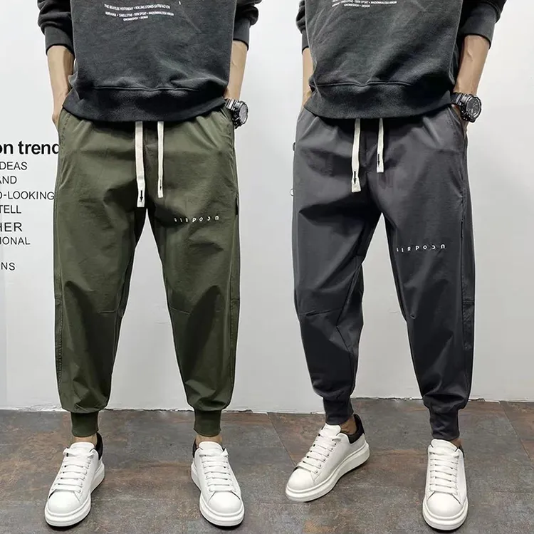 男士裤子秋冬款潮牌哈伦裤2025新款九分裤子男宽松潮流束脚休闲裤