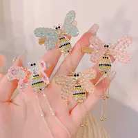 云岚  会动的蜜蜂流苏水钻侧边超仙刘海夹头发鸭嘴夹子发卡