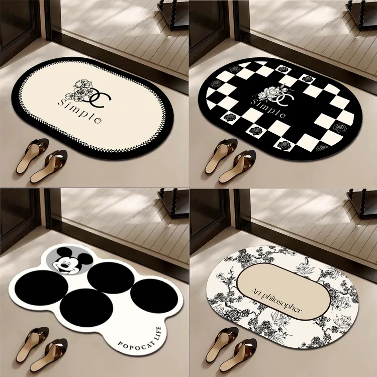 家用浴室防滑地垫门口吸水卫生间脚垫硅藻泥地毯卫浴厨房入户门垫