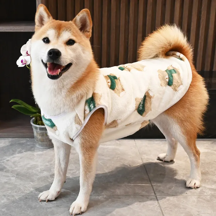 秋冬季珊瑚绒保暖加绒加厚宠物狗狗泰迪柯基柴犬衣服毛衣棉衣棉服