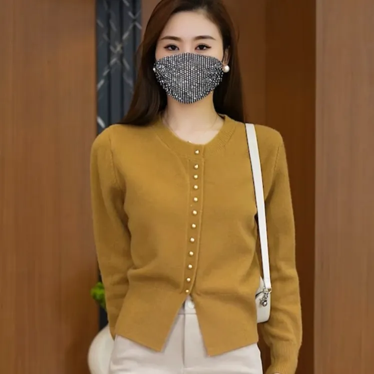 打底衫女T恤2023秋冬新款圆领长袖时尚气质显瘦百搭针织衫上衣