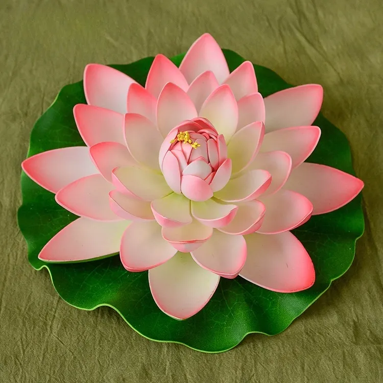 荷花仿真花荷叶睡莲莲花造景舞蹈假花道具鱼缸池塘室内装饰塑料花