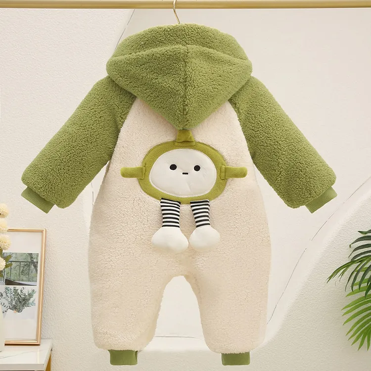 婴儿冬季连体衣加厚加绒保暖初生宝宝棉服新生儿衣服秋冬可爱外出