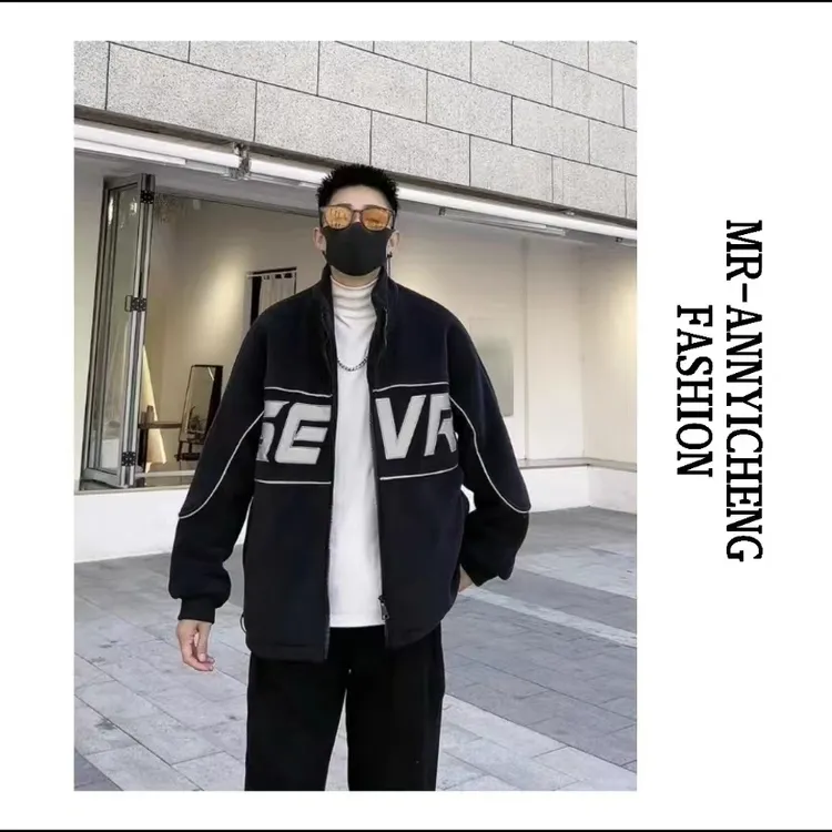 棉衣时尚刺绣百搭立领宽松版简约设计款穿搭8838