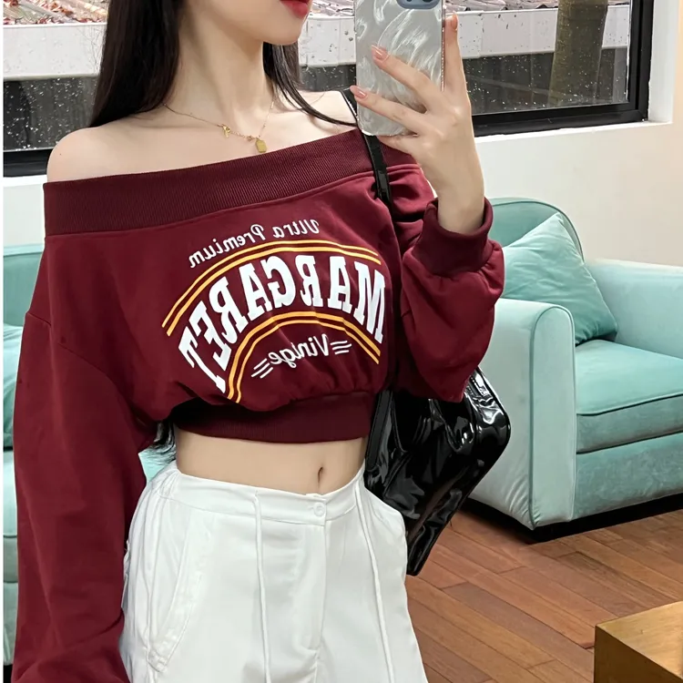 秋季短款卫衣女秋冬款2025新款棉薄款白色美式宽松短上衣早秋款