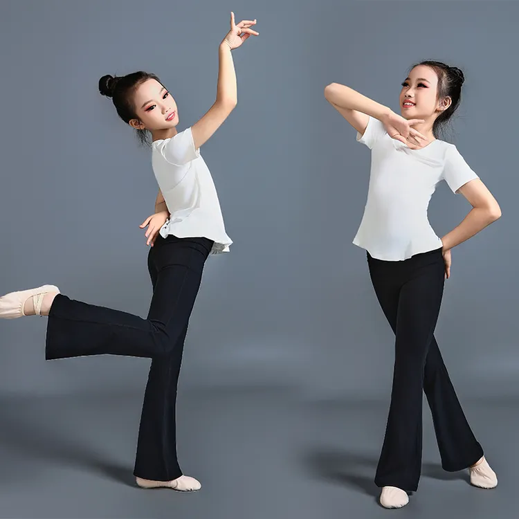 儿童舞蹈练功服微喇叭舞蹈裤运动瑜伽鲨鱼裤现代舞古典舞舞蹈服