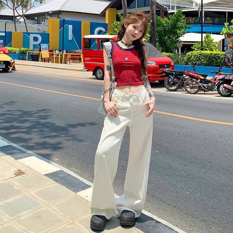 阔腿牛仔裤女2025秋季新款高腰显瘦休闲百搭宽松垂感直筒牛仔裤女
