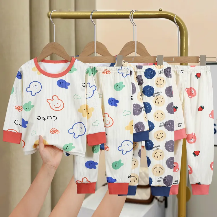 儿童秋衣秋裤内衣套装新款男童春中小童家居服女宝宝秋款睡衣卡通