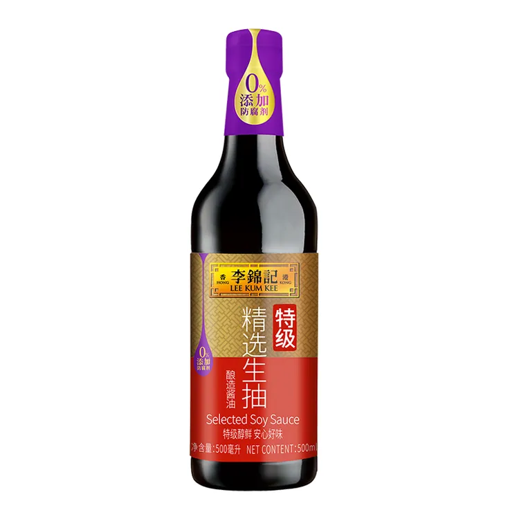 李锦记精选生抽500ml/瓶精选原料酿造酱油凉拌炒菜点蘸家用调味品