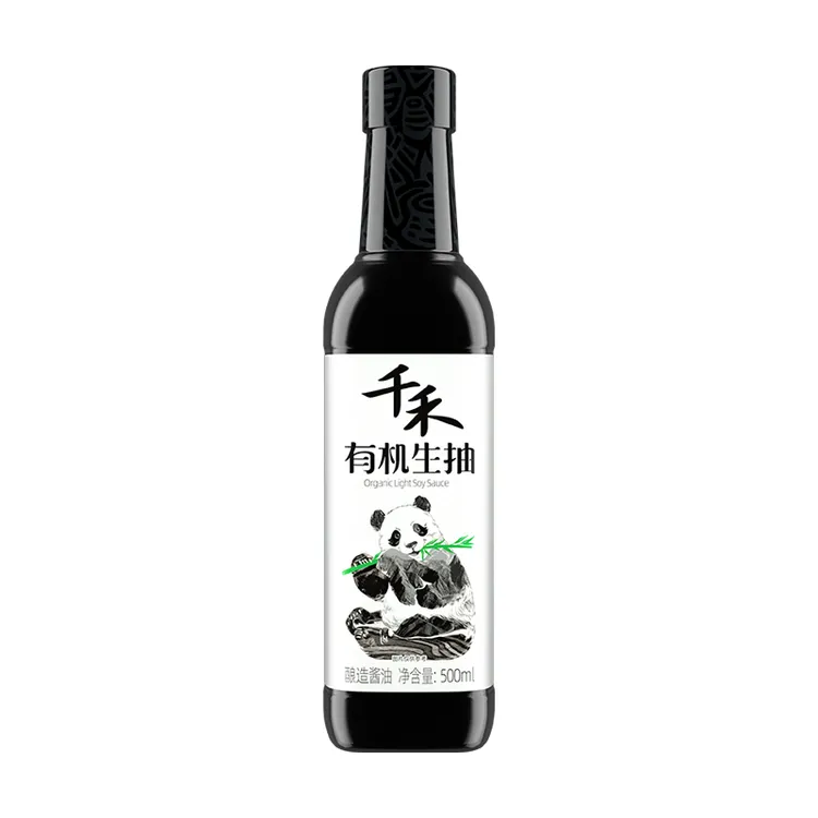 千禾有机生抽500ml/瓶特级酿造酱油蘸酱料有机认证粮食家用调味品