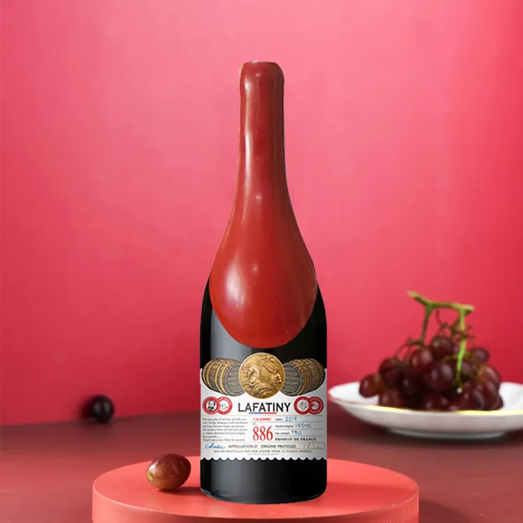 （到手两瓶送礼袋）法国AOP级别大蜡封红酒14度750ml葡萄酒节日送礼