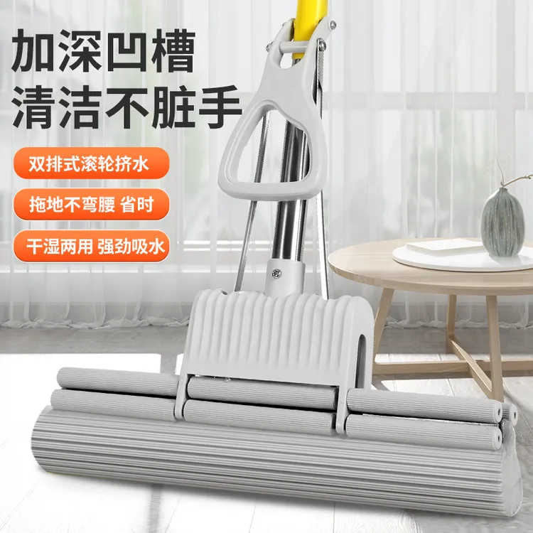室内海绵拖把超强吸水拖把家用卫生间免手洗大号胶棉拖把一拖净