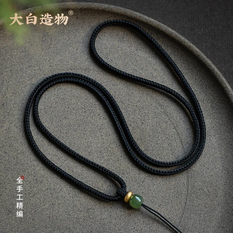 手工玉佩编绳玉牌女款佛公貔貅男士大号吊坠佛公玉坠吊坠挂绳