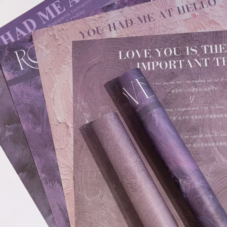 油画风乌梅子酱包装纸手工DIY花束包花纸新礼品花店鲜花包装材料