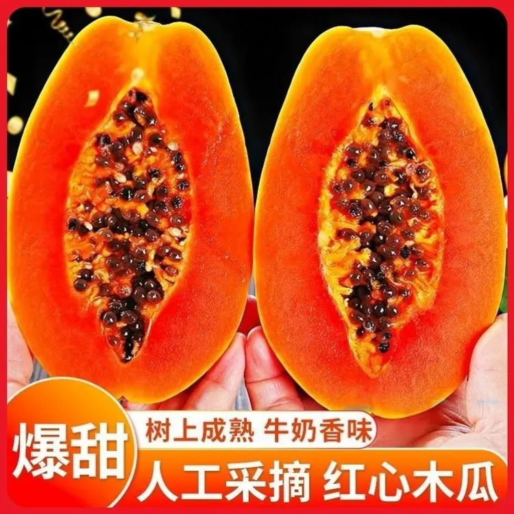 广西冰糖红心木瓜应当季青皮木瓜牛奶新鲜水果整箱树上熟