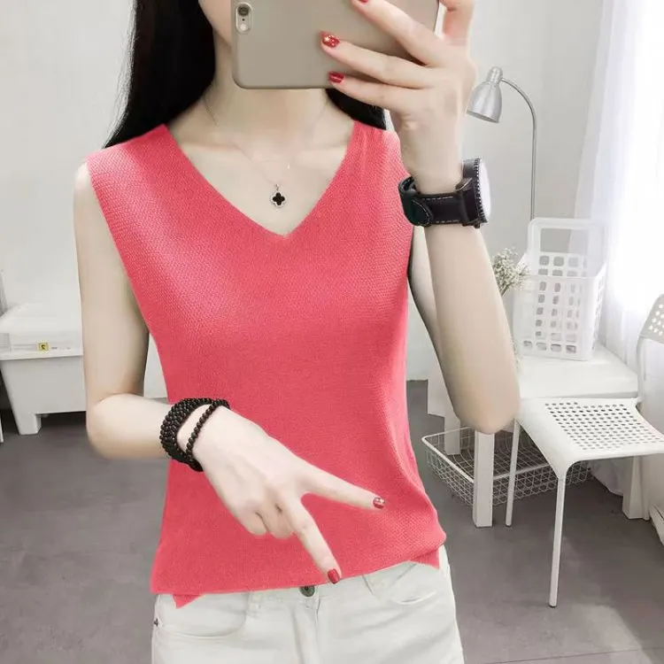 80-200斤胖人穿宽松遮肚子大码背心女打底衫春秋针织衫无袖上衣