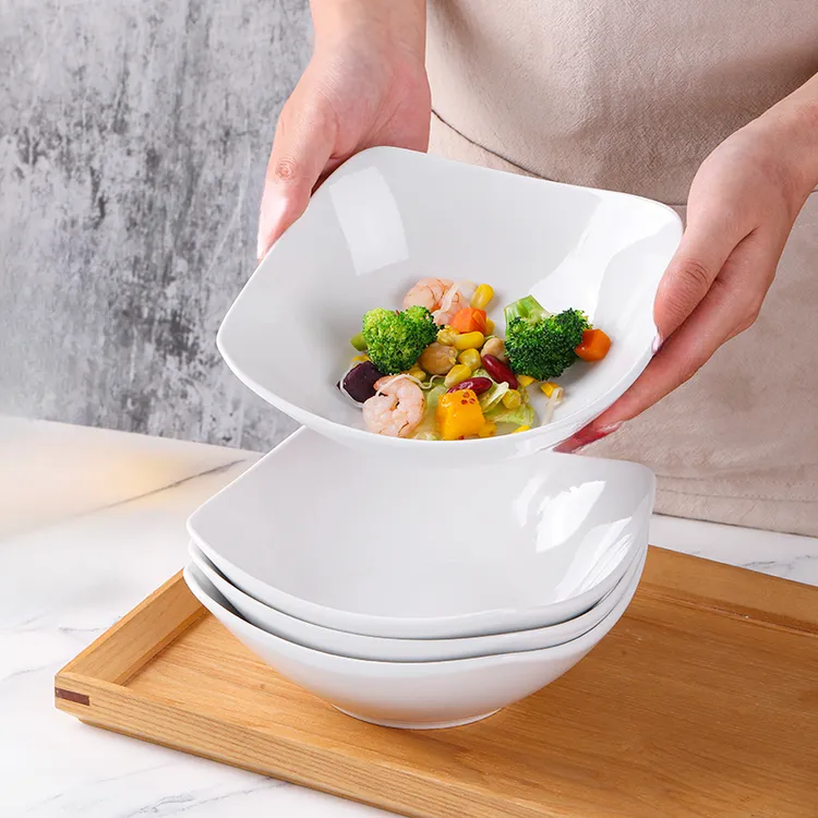 轻奢小众北欧四角碗韩餐翘角碗水果沙拉碗陶瓷陶瓷碗面碗家用创意