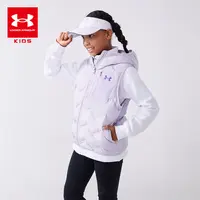 安德玛童装男女童秋冬休闲羽绒马甲连帽加厚保暖羽绒服5143