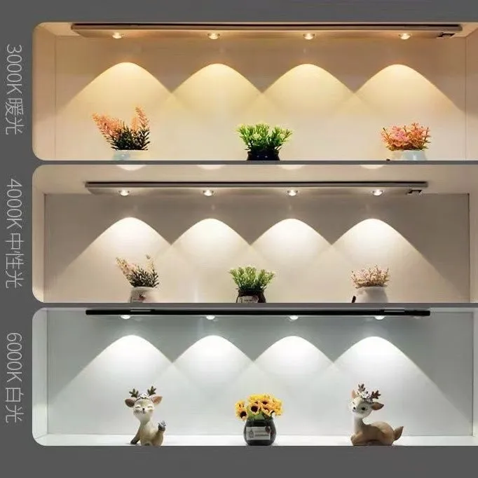 led充电人体感应灯带无线免布线衣柜灯家用酒柜橱柜灯led柜底灯条商品图