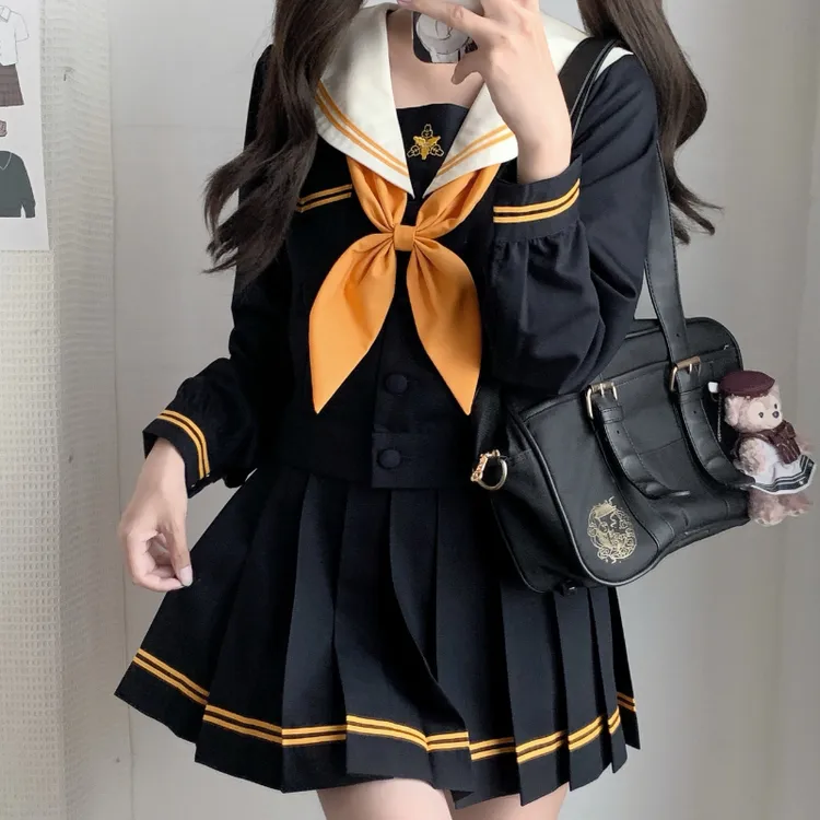 七月与糖 星野桔 原创jk制服套装正版日系水手服学院风百褶短裙女
