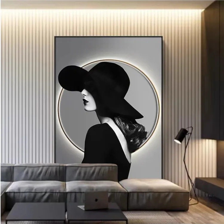 艺术美女人物装饰画现代简约玄关楼梯过道走廊壁画进门挂画装饰画