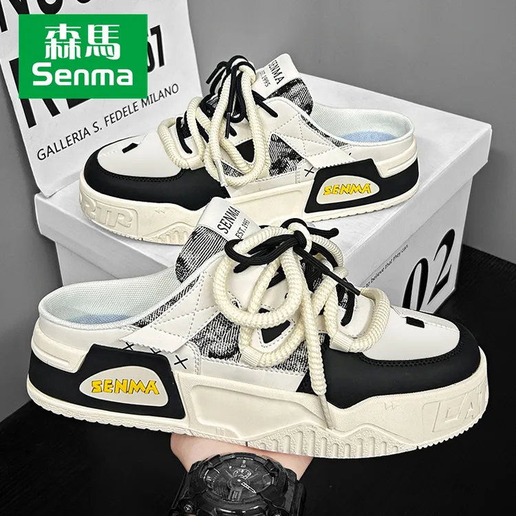 SENMA/森马半拖鞋男款夏季外穿懒人一脚蹬厚底包头凉拖鞋男士板鞋