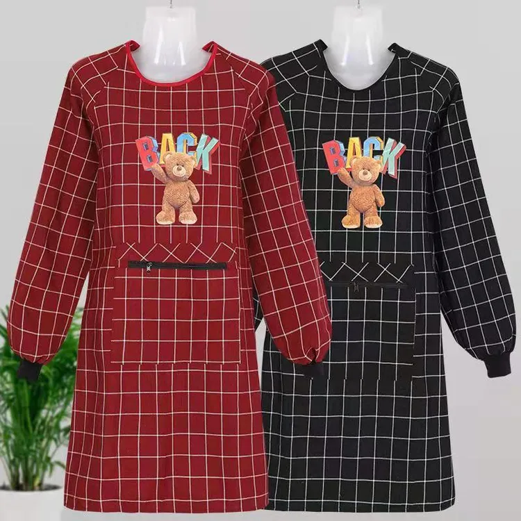 长袖罩衣做饭洋气工作围裙厨房韩版时尚防污上班厨师服务员可爱女