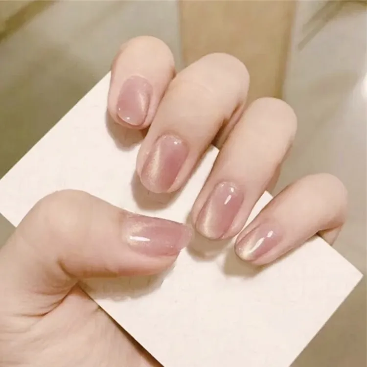 美甲手工粉猫眼假指甲成品贴片穿戴甲网红ins美甲工具可拆卸