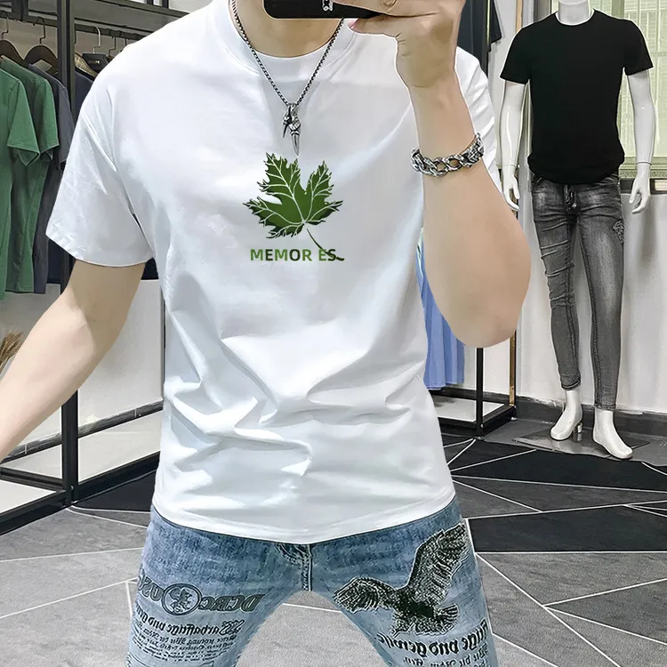 男士t恤短袖2025新款爆款潮流时尚印花半袖上衣品质男装修身百搭T