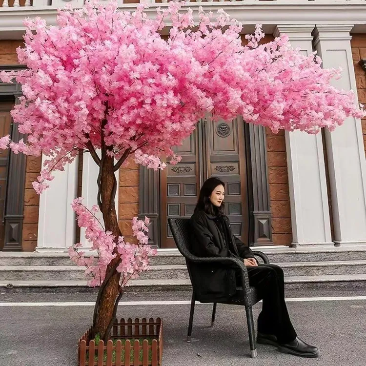 仿真樱花树大型桃花树许愿树室内商场装饰造景植物网红打卡背景墙