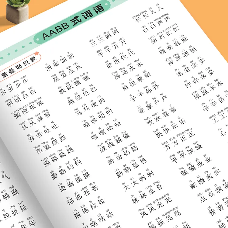 小学语文1-6年级重叠词语训练大全AABB ABAB AABC ABBC成语教学本