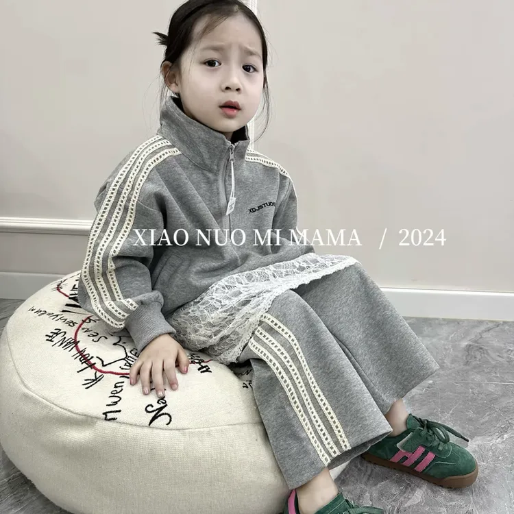 女童套装2025新款春季季韩版宝宝运动两件套儿童洋气卫衣卫裤