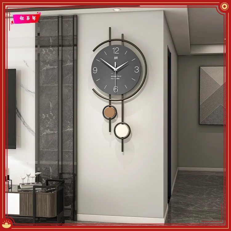 个性创意时钟高级感挂墙家用餐厅玄关装饰挂钟简约钟表客厅的轻奢