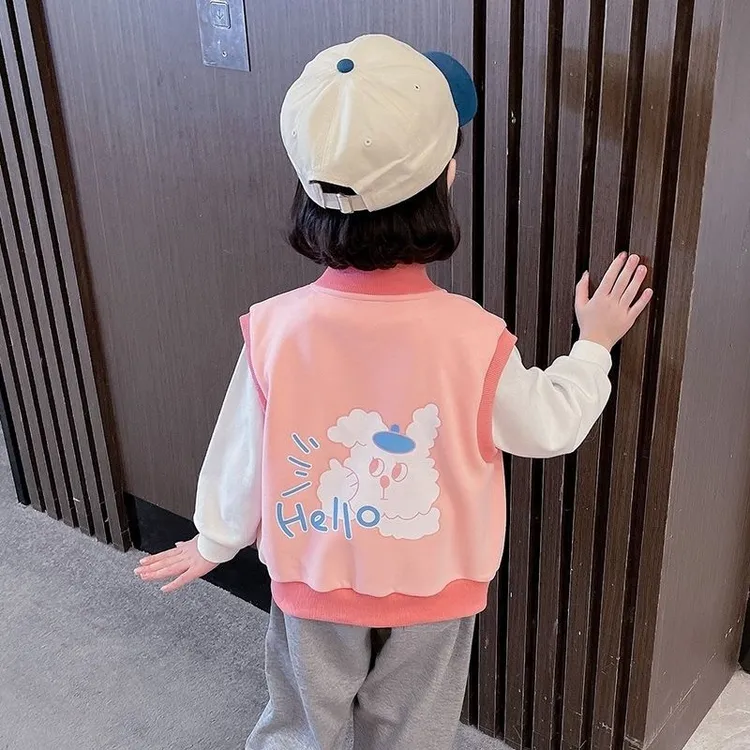 女宝女童马甲春秋季2023时髦宝宝外穿洋气薄款儿童装春款背心外套