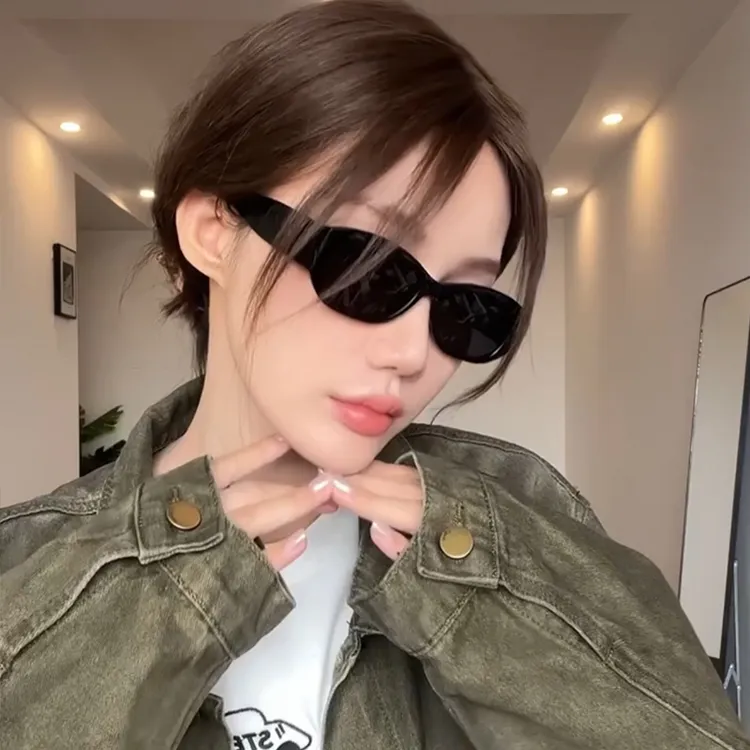 槑槑哒辣妹潮酷墨镜女款高级感2024新款街拍嘻哈防紫外线太阳眼镜