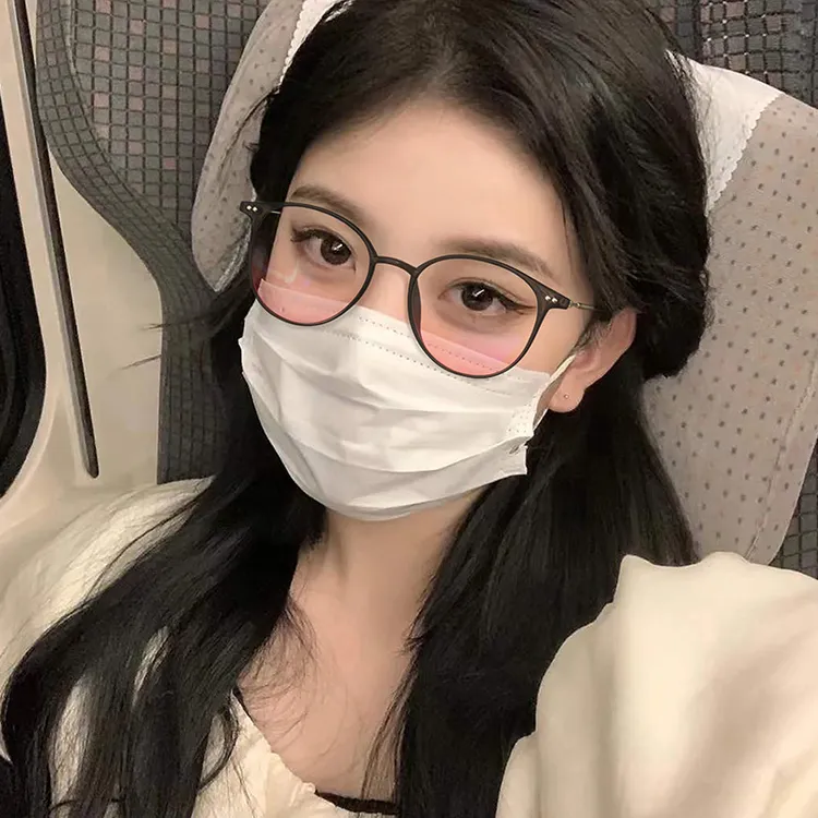 氛围感腮红眼镜女素颜神器圆框茶色太阳镜韩版墨镜新款高级感ins