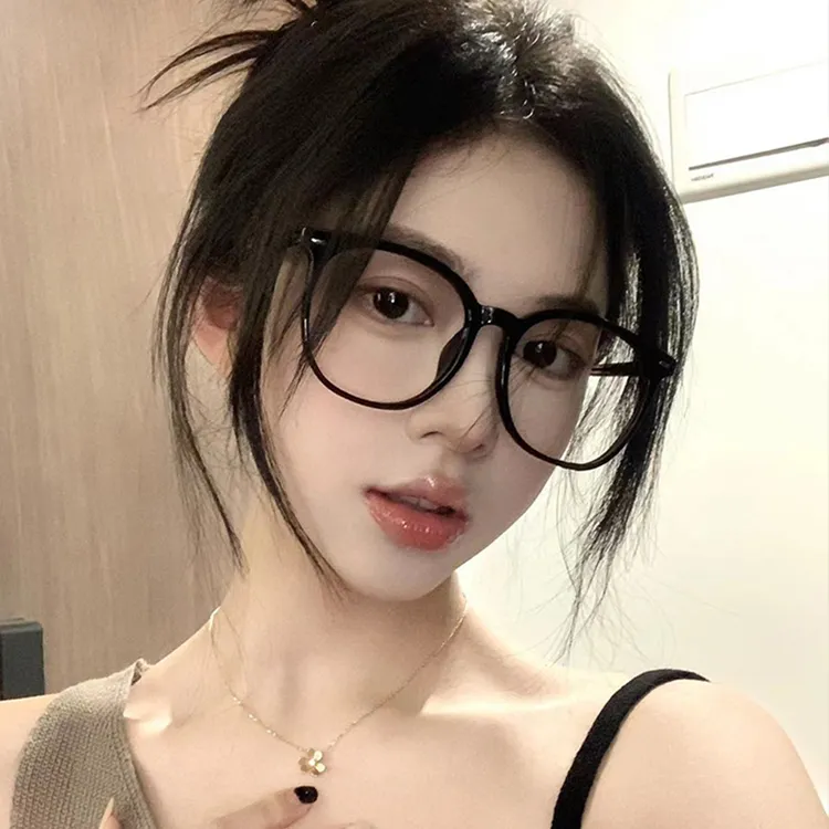 槑槑哒黑色近视眼镜框防蓝光辐射配度数防蓝光抗辐射大框眼镜女潮