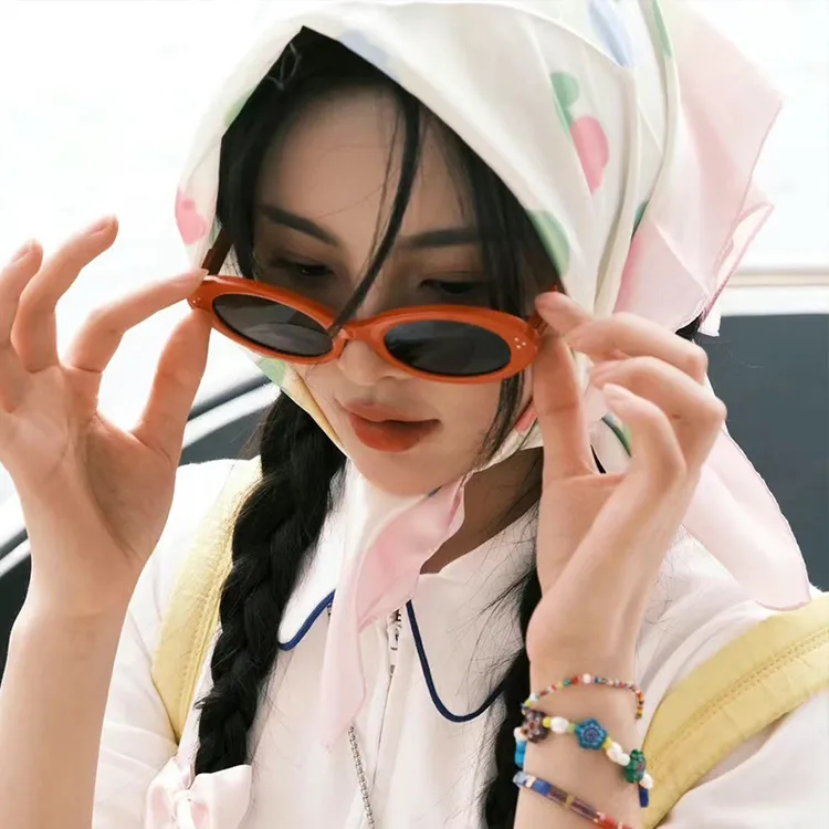 槑槑哒猫眼墨镜红色韩版复古墨镜女高级感拍照遮阳太阳眼镜百搭潮