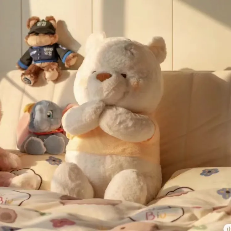 可爱冬日噗噗维尼熊玩偶毛绒玩具卡通少女公仔抱枕生日礼物送女生