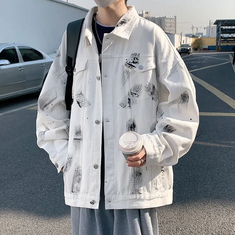 美式牛仔外套男士春秋季新款潮牌高街夹克oversize高级感痞帅上衣
