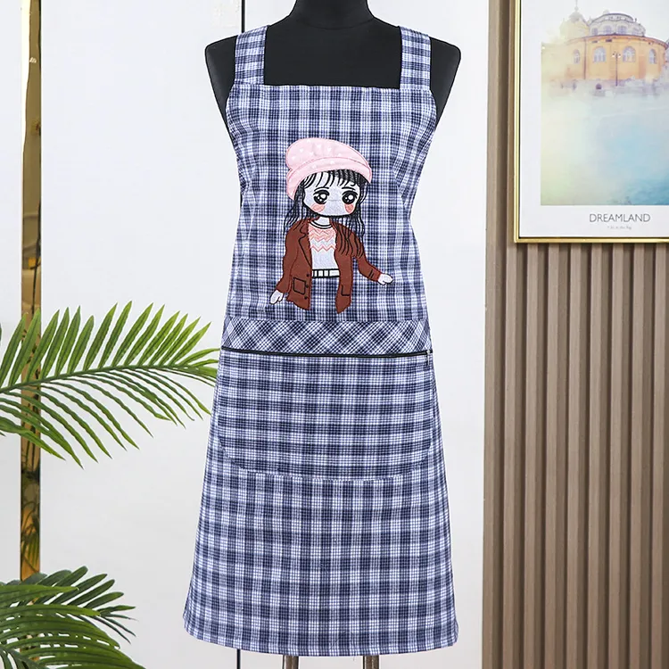 罩衣新款围裙时尚家用工作耐脏厨房双层防水个性成人超大口袋做饭