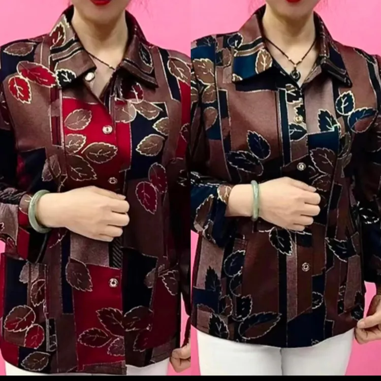 2024时尚新款烫金印花妈妈开衫