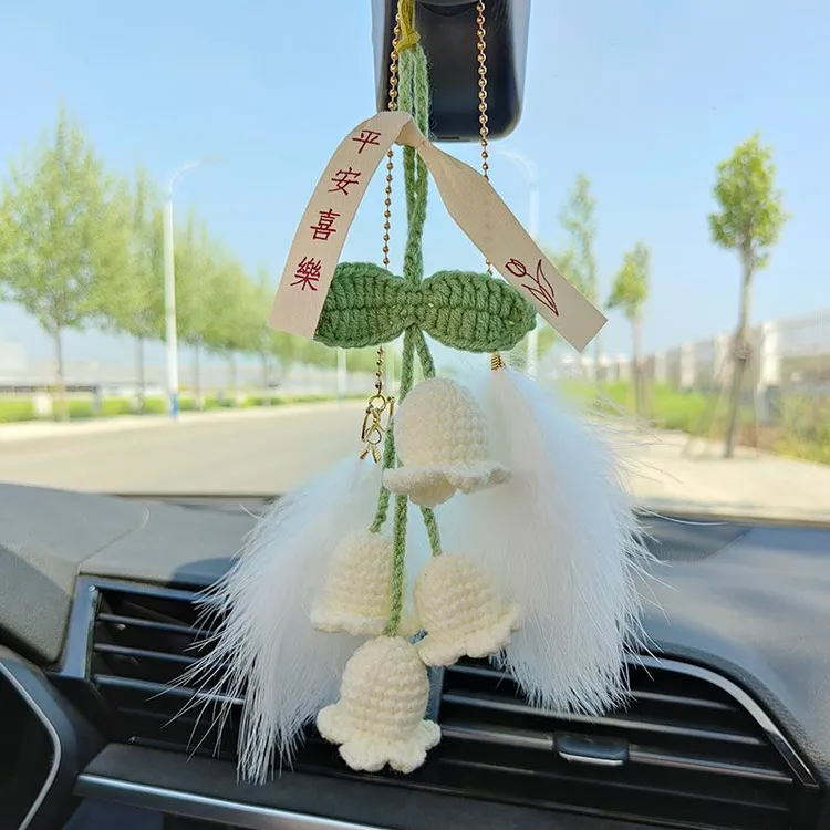 女神创意挂件编织手工车内铃兰吊坠车载吊饰车饰挂饰后视镜款汽车