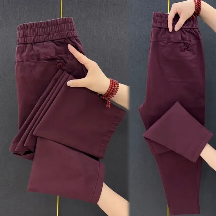 秋季显瘦裤子秋冬直筒高腰时尚裤外穿百搭洋气高档女裤女款羊毛