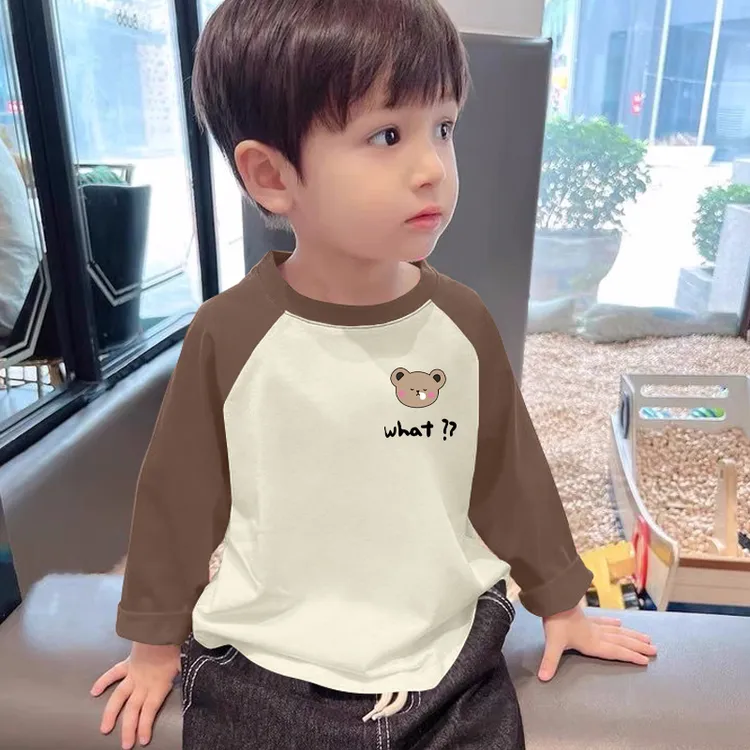 儿童打底衫长袖保暖中小童德绒上衣男宝宝秋多款套头洋气卡通童装