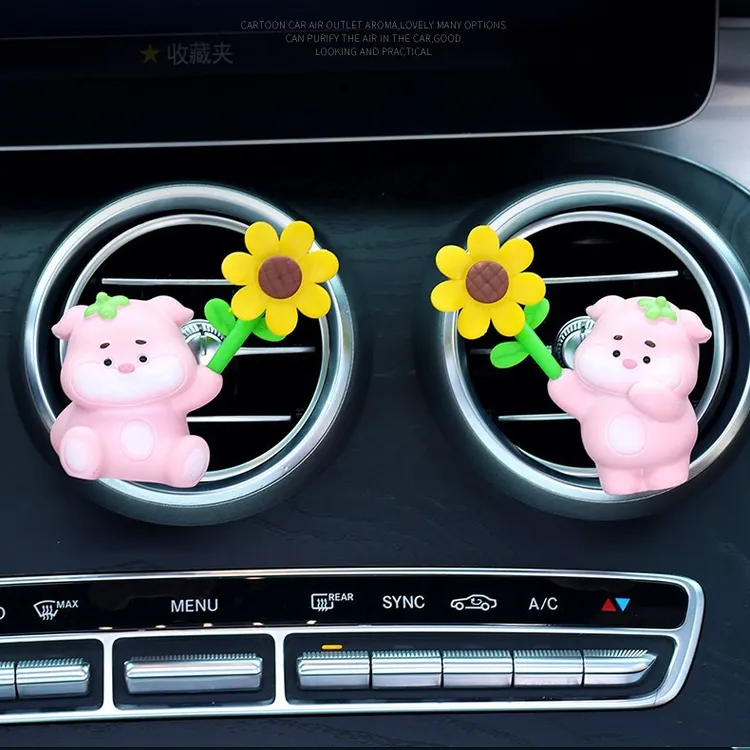【多款可选】多款可选可爱小猪汽车空调出风口女生车载香薰车用香氛
