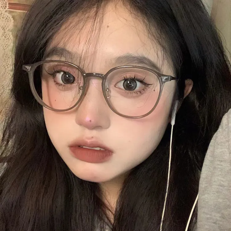素颜橄榄绿眼镜近视女可配度数防蓝光辐射韩版潮ins网红眼睛框架
