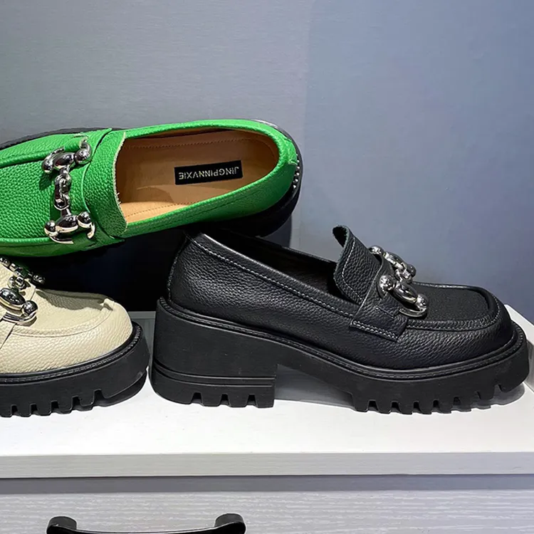 2024年新款秋季乐福鞋女休闲时尚单鞋英伦风小皮鞋百搭一脚蹬鞋子